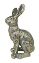 Strieborný sediaci zajac keramika Veľká noc H26