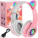 SLÚCHADLÁ PRE DETI BLUETOOTH LED RGB MAČACIE UŠI