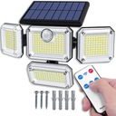 SOLÁRNA LAMPA 4v1 LED VONKAJŠIA ULICA SÚMRAK POHYBOVÝ SENZOR DIAĽKOVÉ OVLÁDANIE