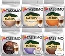 Kapsuly Tassimo SET mliečnej kávy Latte, ochutené, Cappuccino Choco 48
