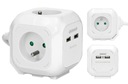 Quadruple Power Extension Cube s uzemnením, 2xUSB nabíjačka, 1,4 m