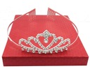Crown Tiara Tiara do vlasov, strieborná, zirkóny, vzor 2