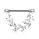 Piercing do bradavky - strieborný list 1,6/15/4