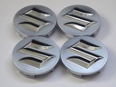 4 x Stredové krytky Emblémy na ráfiky SUZUKI 54 mm strieborná 3D