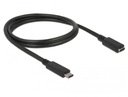 DELOCK Predlžovací kábel USB-C CM-CF 3.1 0,5m čierny
