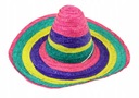 Farebný mexický slamený klobúk SOMBRERO