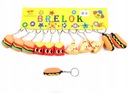 KEYRING DARČEK GADGET FAST FOOD PIZZA HAMBURGER SET 12 kusov