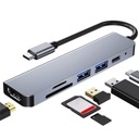 Adaptér 6v1 HUB USB-C HDMI SD 4K Macbook M1 AIR