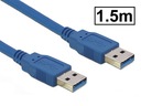 Kábel USB 3.0 SuperSpeed ​​​​5 Gb/s A-A modrý 1,5 m