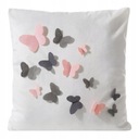 Jarná obliečka na vankúš 45x45 EuroFirany BUTTERFLY 3D ružová