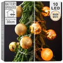10x SVIETIACE GULE Svietidlá na vianočný stromček, dekoratívne, na batérie