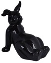 Malý čierny keramický ležiaci králik