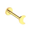 Náušnica, Titanium Gold Labret s orechom v tvare mesiaca 1,2/8/3