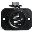 12V duálny adaptér USB nabíjačky
