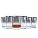 Metalizované poháre na whisky Ambition, hranaté, 300 ml, 6 ks