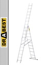 Hliníkový rebrík 3x11 priemyselný 150 kg DRABEST