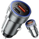 RÝCHLA VÝKONNÁ 54W USB nabíjačka do auta pre zapaľovač cigariet QC3.0 PD USB-C