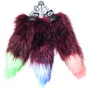 Fluffy Kita Tail Keychain LED Prívesok na prilbu NA MOT LYŽIARSKU PRILBU