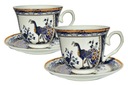 POHÁR 2 KS PÁVO MODRÁ 220ml PORCELÁNOVÁ KOST ČÍNA SADA ZA DARČEK