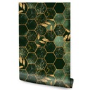Tapeta ABSTRACT Green Mosaic Marble Leaves 3D