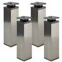 4x hranatá nastaviteľná nábytková noha 40x40 ATM H-150mm BRÚČENÁ OCEL