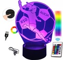 3D LED NOČNÁ LAMPA FUTBALOVÝ HRÁČ + MENO FUTBAL