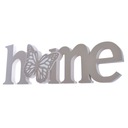 Drevená béžová 3d závesná dekorácia nápis HOME