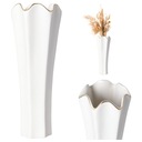 Vysoká váza, biela KERAMIKA, dekoratívna, ELEGANTNÁ 28