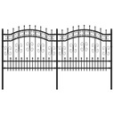 Tyčový plot, čierny, 140 cm, lakovaný pro