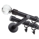 KOVOVÁ ZÁCLONA tyč ČIERNA DOUBLE 19mm 200cm VZOR