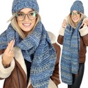 WARM Set HAT + WOOL SCARF dámsky hrubý zimný šál POLISH