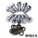 Strieborný štýl M10 x 1,0 mm 10 kusov Predná časť motocykla