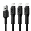 3x USB - Lightning kábel 1,2 m pre iPhone SE 11 12 13 14 PRO STRONG USB KÁBLE