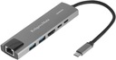 Adaptér USB-C na HDMI, 2x USB3.0, 2x USB typu C, RJ45, Kruger&Matz