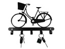 Vešiak, držiak na šaty, kľúče, háčik, BICYKEL, ČIERNA