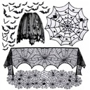 5KS OBUS HALLOWEENSKÉ DEKORÁCIE ČIERNA ČIPKA