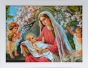 OBRAZ 35x45 MÁRIA A JEŽIŠSKO BIELY RÁM
