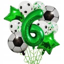Sada balónov k šiestym narodeninám 6 futbalových futbalových zelených čísel