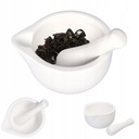 Porcelánový mažiar s paličkou 10cm, multifunkčný biely na bylinky a koreniny
