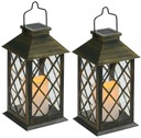 2x LED SOLAR záhradný lampáš Lucerna Lucerna Sviečka patina SuperLED