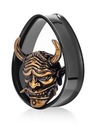 Zástrčka tunelové sedlo oceľové sedlo čierne Tear drop Hannya Oni 10mm