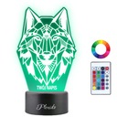3D LED vlk geometrická nočná lampa ako darček