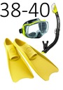 Maska+šnorchel+plutvy Imprex 3D/UF1202 žltá veľkosť S (38-40)
