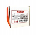 1000 KS ASTRA 3,5x20 SKRUTKY NA NÁBYTOK DO DREVA