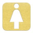 Malý piktogram dvierok Dámska toaleta Lady Dibond Gold 10x10 cm