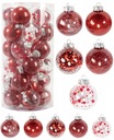 Sada vianočných ozdôb Transparent Red 30 ks