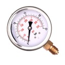 Glycerínový tlakomer 0-25bar spodný 1/4 palcový CLOCK