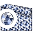 Obliečka s modrými trojuholníkmi, námornícka modrá, 140x200
