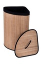 Bambusový rohový kôš na prádlo BAMBOO 66L, farba prírodná, vyberateľná vložka