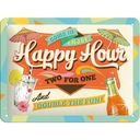 Kovová vývesná tabuľa Happy Hours.
